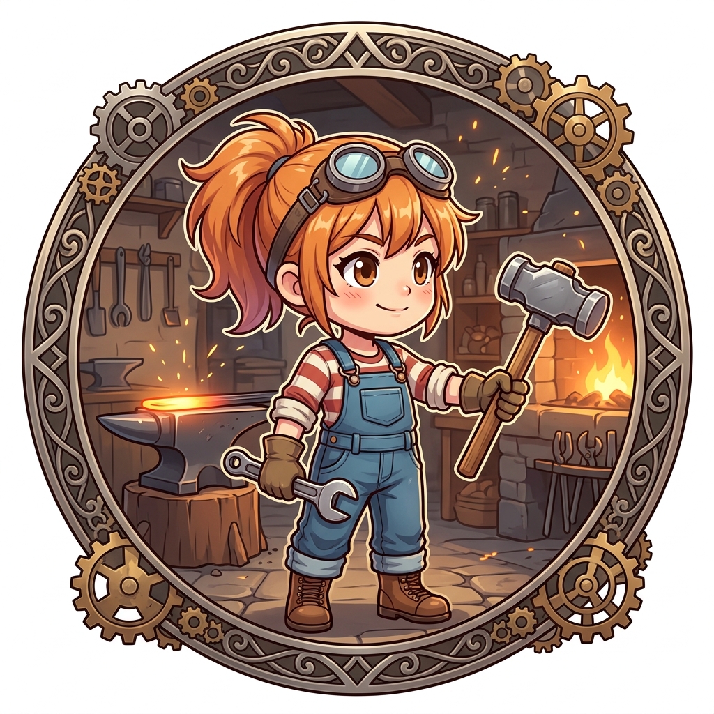 MMOIntel engineer mascot, showing scheduled downtime and server status